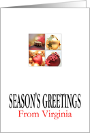 Virginia Season’s Greetings - 4 Ornaments collage card
