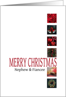 Nephew & Fiancee - Merry Christmas - Red christmas collage card
