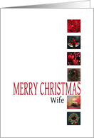 Wife - Merry Christmas - Red christmas collage card