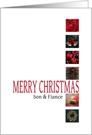 Son & Fiance - Merry Christmas - Red christmas collage card