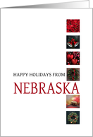 Nebraska Happy Holidays - Red christmas collage card