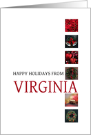 Virginia Happy Holidays - Red christmas collage card