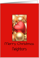 Neighbors Merry Christmas - Gold/Red ornaments card