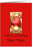 Step Mom Merry Christmas - Gold/Red ornaments card