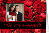 Engagement announcement - Custom Front - Red roses card