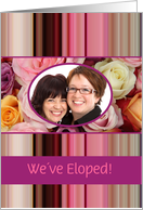 Weve Eloped! Custom Front Pastel Roses and Stripes card