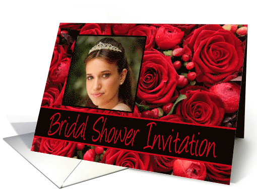 Bridal Shower Invitation - Custom Front - Red roses card (1181862)