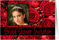 Bridal Shower Invitation - Custom Front - Red roses card
