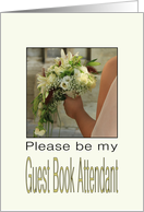 Will you be my Guest Book Attendant - Bride & Bouquet card