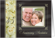 45th Anniversary Invitation -Chalkboard white roses - Custom Front card