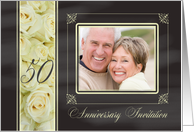 50th Anniversary Invitation -Chalkboard white roses - Custom Front card
