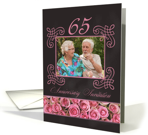 65th Anniversary Invitation - Chalkboard pink roses -... (1186164)