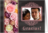 Gracias - Spanish Wedding Thank You - Chalkboard roses - Custom Front card