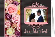 Just Married - Chalkboard roses - Custom Front card