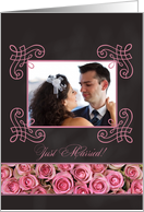 Just Married - Chalkboard roses - Custom Front card