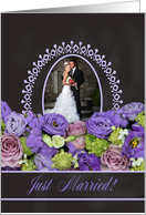 Just Married - Chalkboard roses - Custom Front card