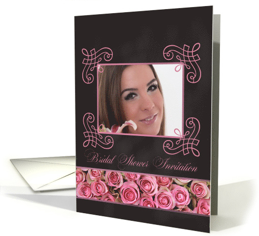 Bridal Shower Invitation - Chalkboard roses - Custom Front card