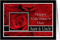 Aunt & Uncle - Valentine’s Day Roses red, black and white card