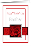 Brother - Valentine’s Day Roses red, black and white card
