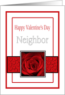 Neighbor - Valentine’s Day Roses red, black and white card