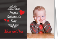 Mom & Dad - Valentine’s Day Card Chalkboard look Photo Card