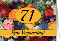 71st Dutch Happy Birthday Card/Fijne Verjaardag - Summer bouquet card