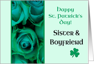Sister & Boyfriend Happy St. Patrick’s Day Irish Roses card