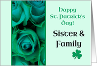 Sister & Family Happy St. Patrick’s Day Irish Roses card