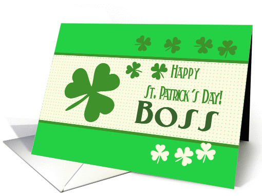 Boss Happy St. Patrick's Day Irish luck clovers card (1222636)