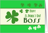 Boss Happy St. Patrick’s Day Irish luck clovers card