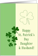 daughter & Husband Happy St. Patrick’s Day Irish luck clovers card