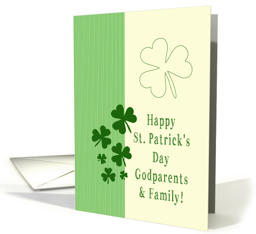 Godparents & Family Happy St. Patrick's Day Irish luck clovers card