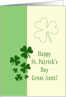 Great Aunt Happy St. Patrick’s Day Irish luck clovers card