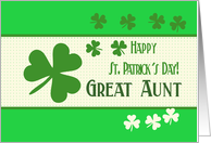 Great Aunt Happy St. Patrick’s Day Irish luck clovers card