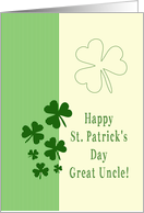 Great Uncle Happy St. Patrick’s Day Irish luck clovers card
