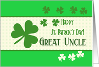 Great Uncle Happy St. Patrick’s Day Irish luck clovers card