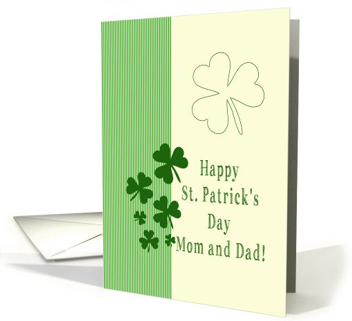Mom & Dad Happy St. Patrick's Day Irish luck clovers card (1223846)
