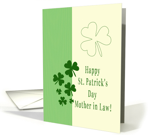 Mother in Law Happy St. Patrick's Day Irish luck clovers card