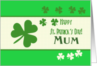 Mum Happy St. Patrick’s Day Irish luck clovers card