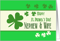 Nephew & Wife Happy St. Patrick’s Day Irish luck clovers card