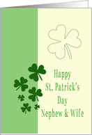 Nephew & Wife Happy St. Patrick’s Day Irish luck clovers card