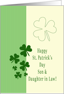 son & Daughter in Law Happy St. Patrick’s Day Irish luck clovers card