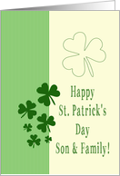 son & Family Happy St. Patrick’s Day Irish luck clovers card