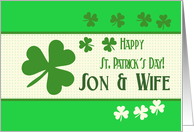 son & Wife Happy St. Patrick’s Day Irish luck clovers card