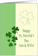 son & Wife Happy St. Patrick’s Day Irish luck clovers card