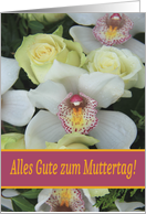 German Muttertag Happy Mother’s Day Card - White Orchid card