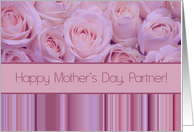 Partner - Happy Mother’s Day pastel roses & stripes card