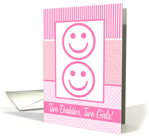 Gay Daddies Baby Twin Girl Birth Announcement Photo Card... (1235526)