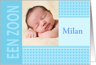 Dutch Een zoon - Baby Boy Birth Announcement card