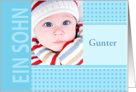German sohn - Baby Boy Birth Announcement Photo Card